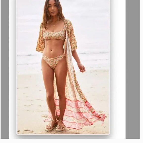 ⭐️ Maaji Josephine Cover Up Boho Beach Wrap Hipster Chic Hippie Art Maxi Dress - Picture 2 of 4